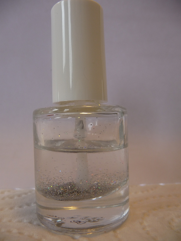 clear nail polish on glitter shoes